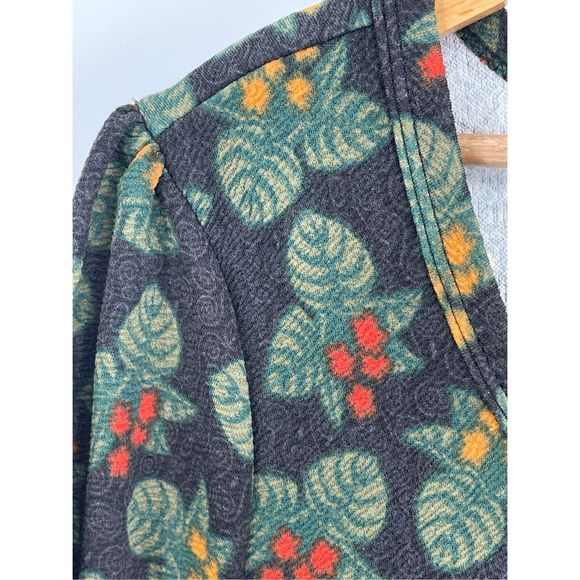 LuLaRoe Nicole Dress Women’s Size 2XL A line Holly Black Green Red Short Sleeve - Picture 7 of 12